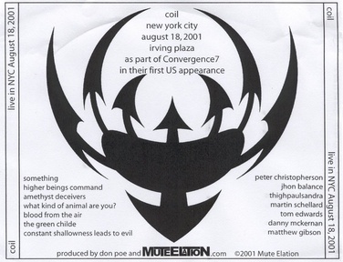 Live in NYC August 18, 2001